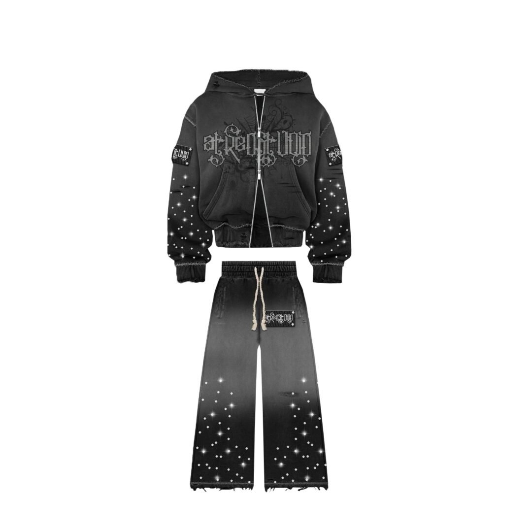 Everlay Superstar Syndicate Rhinestone Hoodie & Sweatpants Set