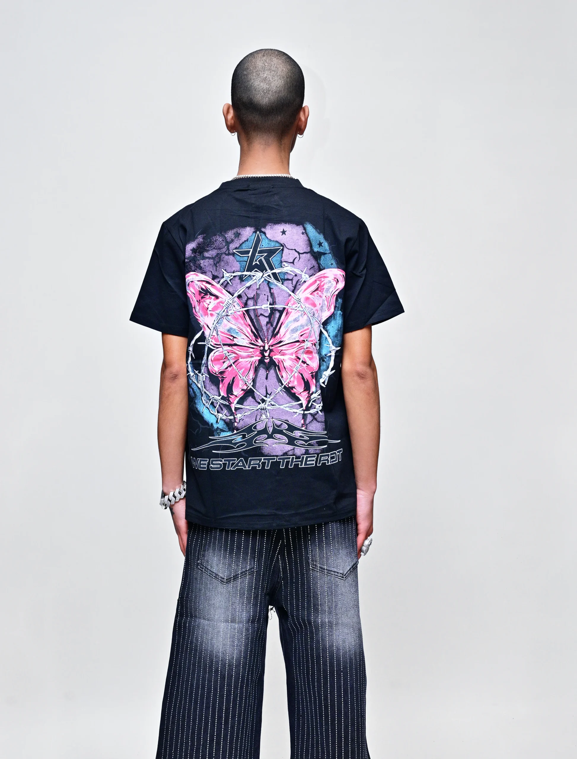 WINGS OF SILENCE – TRAPPED BUTTERFLIES LUXURY TEE - Image 2
