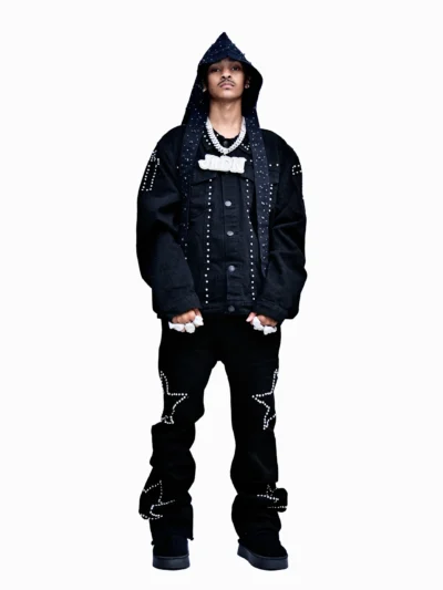 ALL BLACK FLAME LUX DENIM 3 PIECE SET