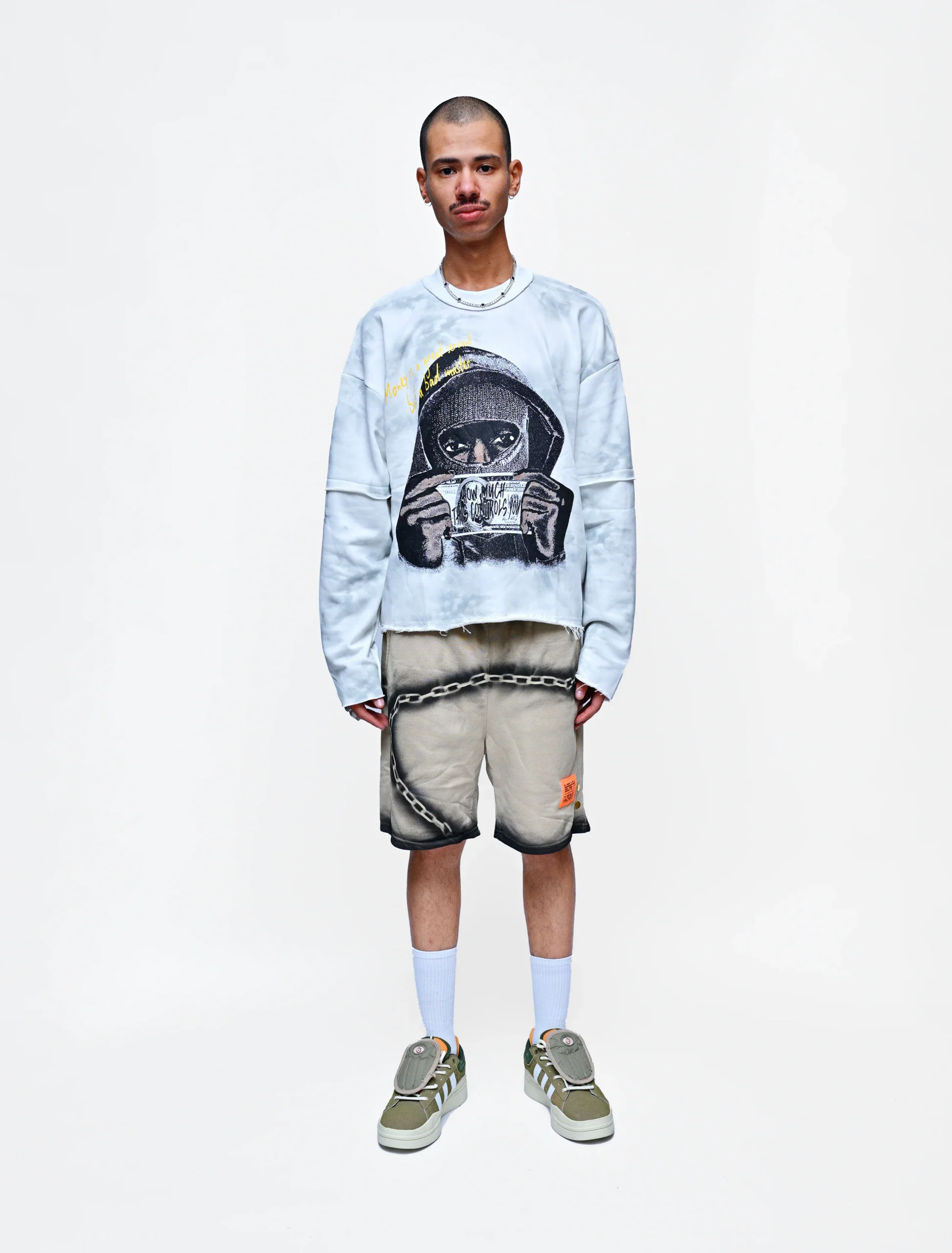 CHAINED LUX – CREAM NON-DENIM SHORTS - Image 2