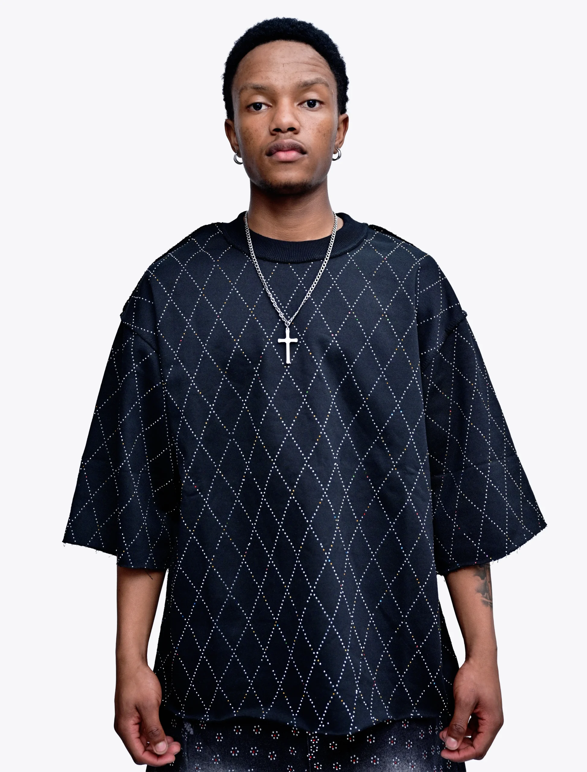 Back Rhinestones Eclipse Oversized Tee