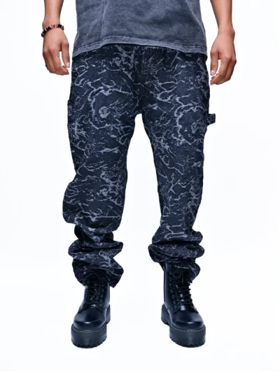 NIGHT CLOUDS – LUXURY FADED BLACK DENIM JEANS