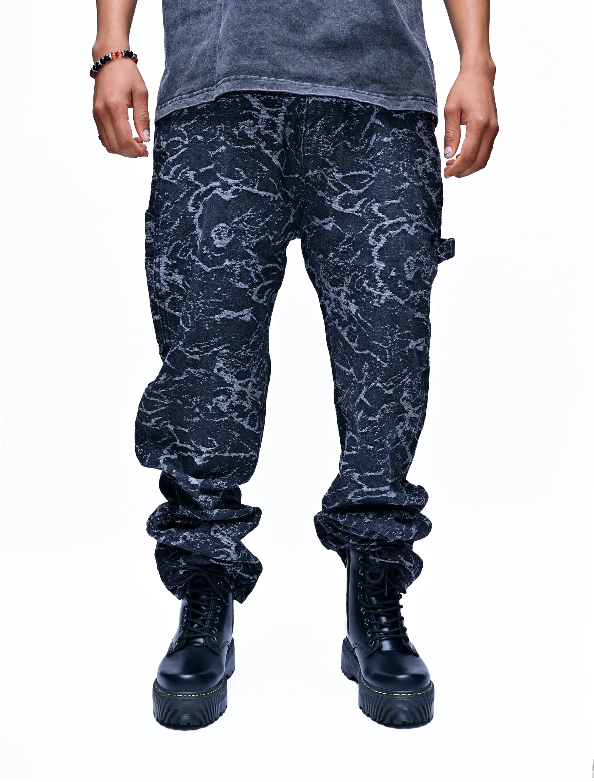 NIGHT CLOUDS – LUXURY FADED BLACK DENIM JEANS