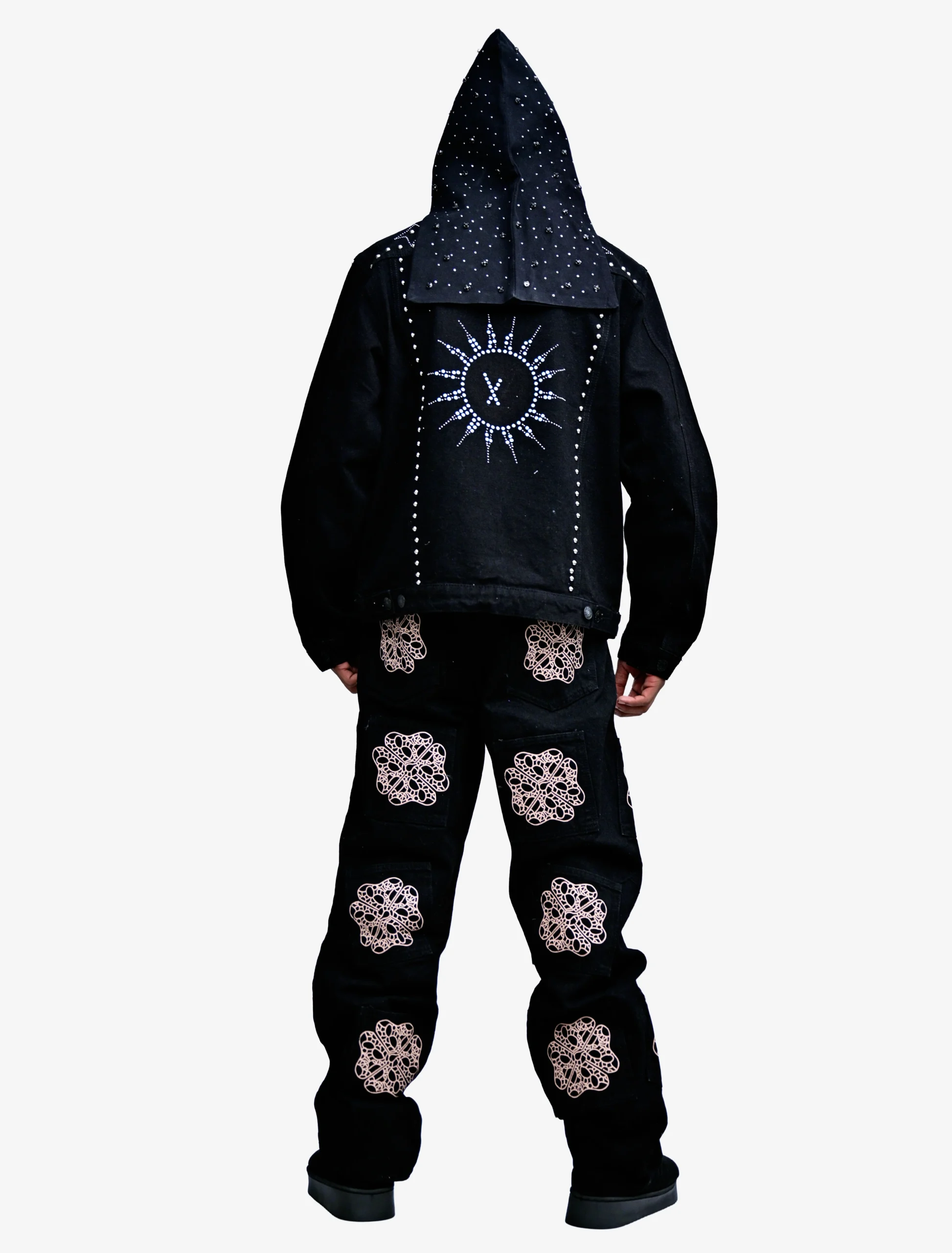 ALL BLACK SPIDER-X LUX DENIM 3 PIECE SET - Image 2