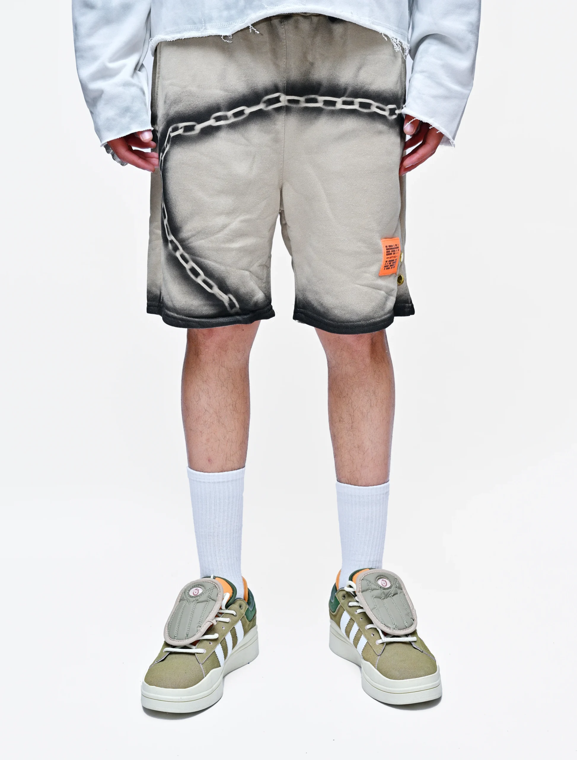 CHAINED LUX – CREAM NON-DENIM SHORTS