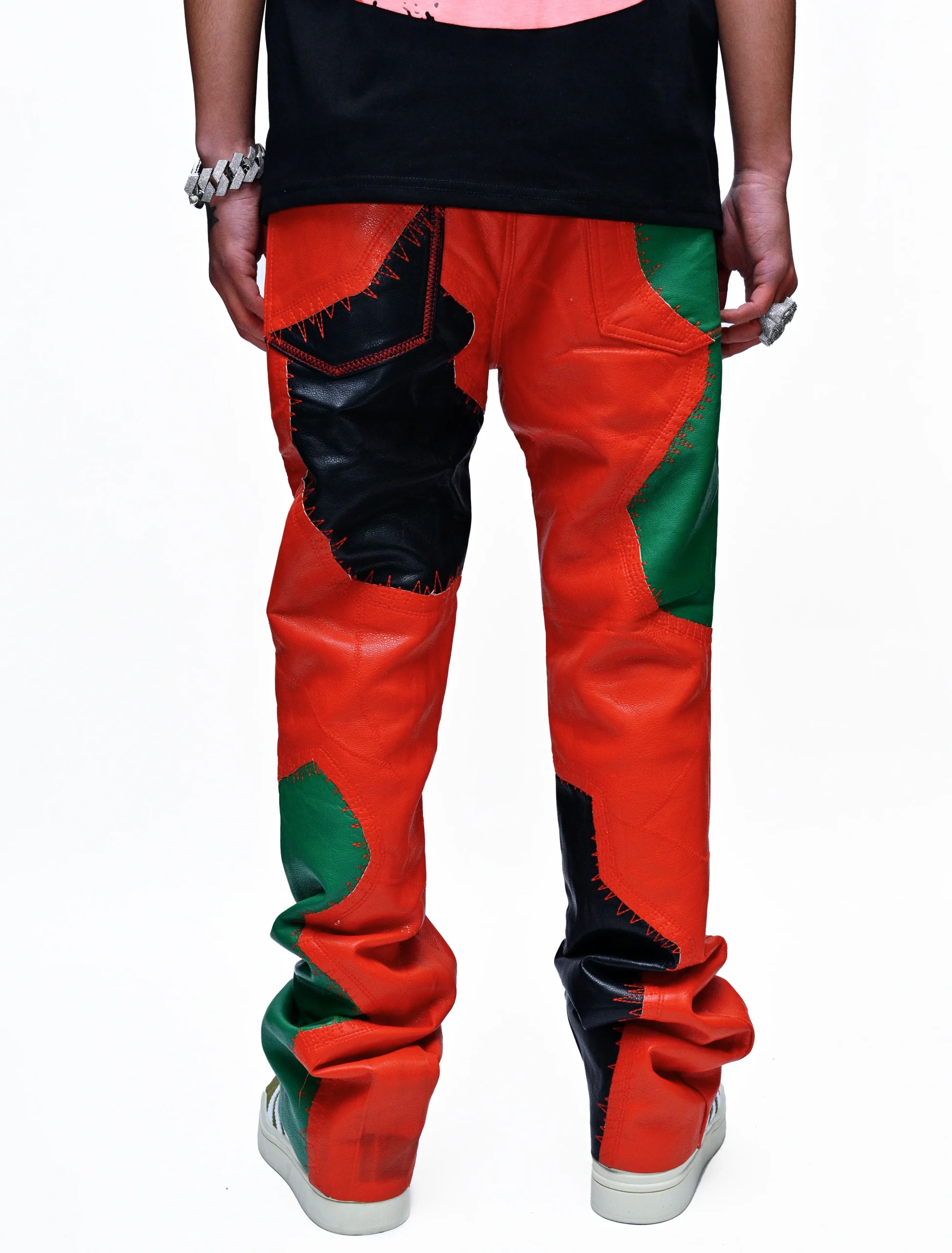 DARK PARADOX – PU LEATHER JEANS (RED) - Image 2