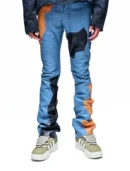 DARK PARADOX – PU LEATHER JEANS (BLUE)