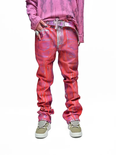 NEON FLARE – RED LUXURY DENIM