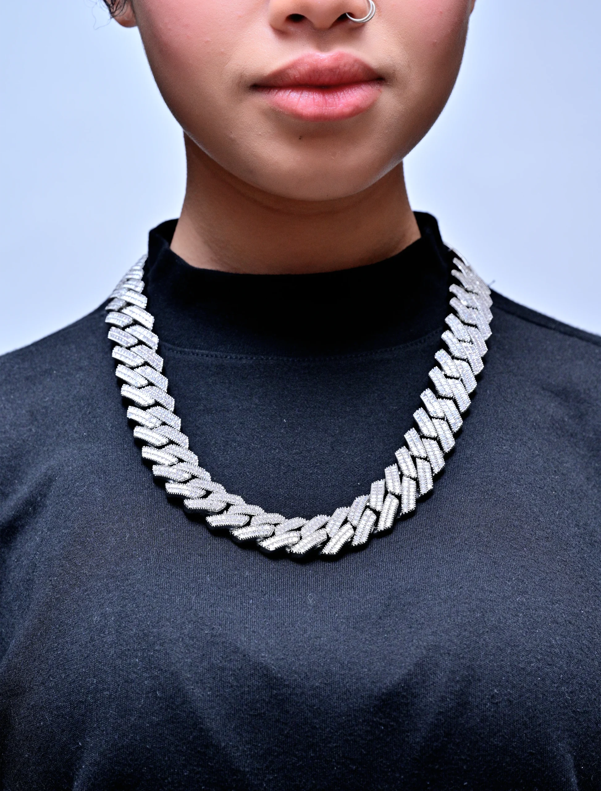 EVERLAY PRETTY GIRLS ICE 20MM BAGUETTE CUBAN LINK CHAIN - Image 2