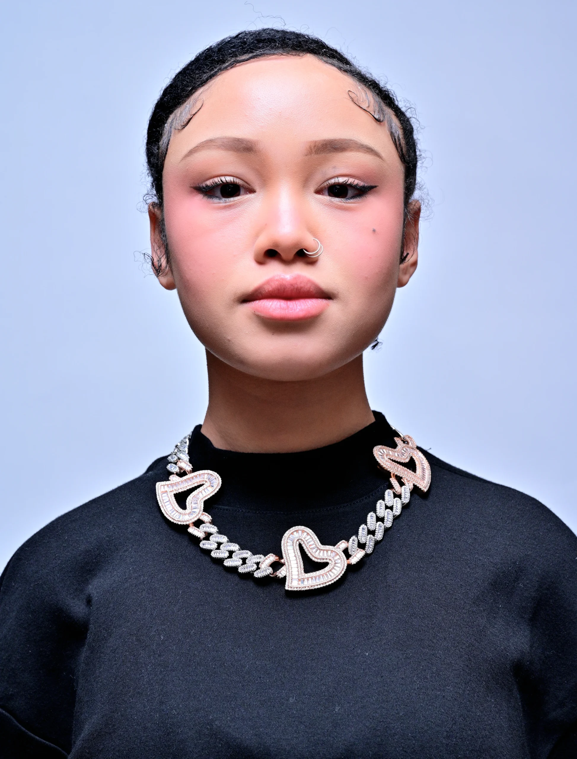 EVERLAY PRETTY GIRLS ROSE HEARTS TWO-TONE CUBAN CHAIN - Image 2