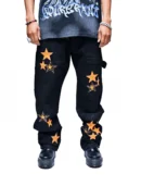 MIDNIGHT GLARE – LEATHER STAR BLACK DENIM