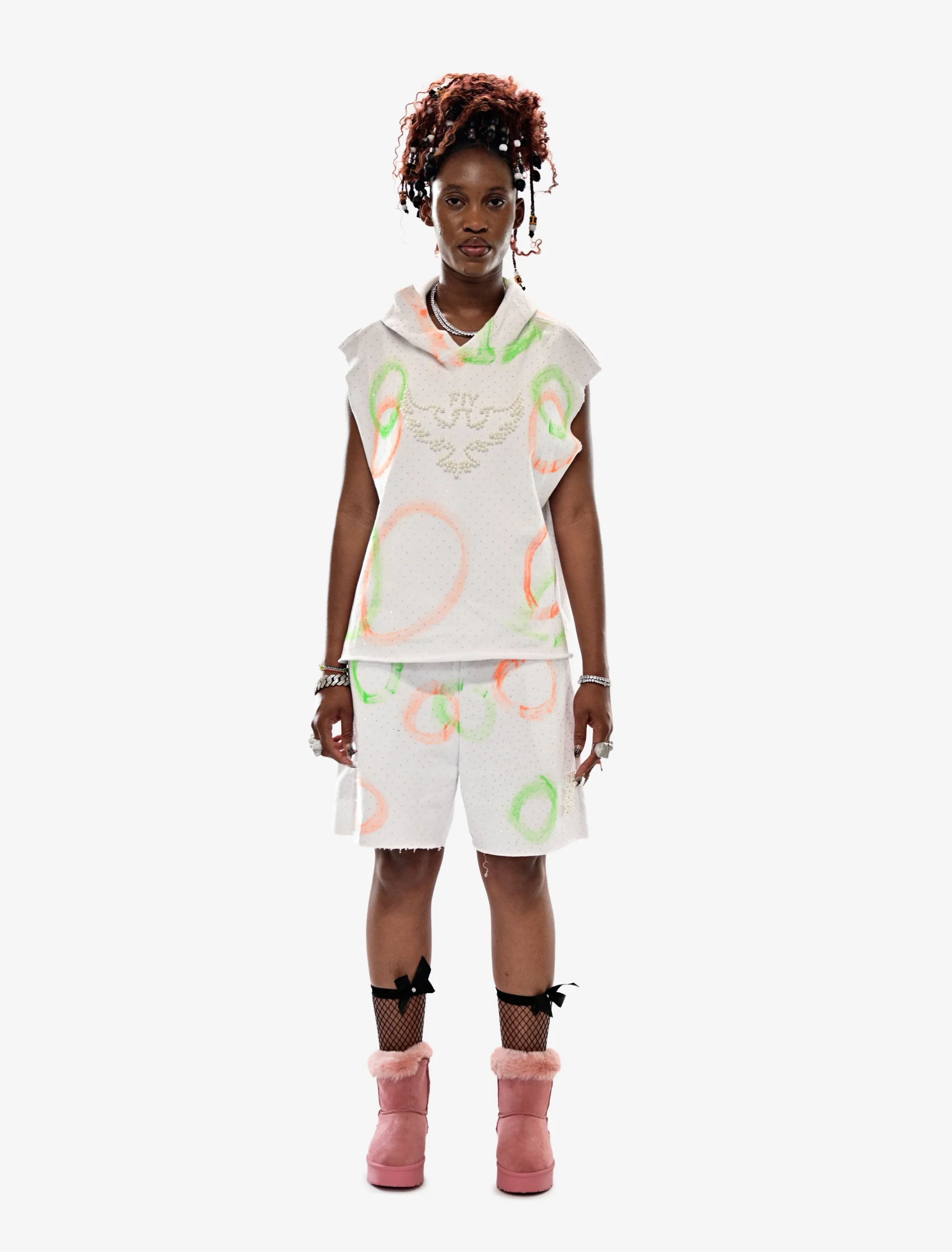 EVRY NYC Holly White Rhinestones 2 Piece Set - Image 2