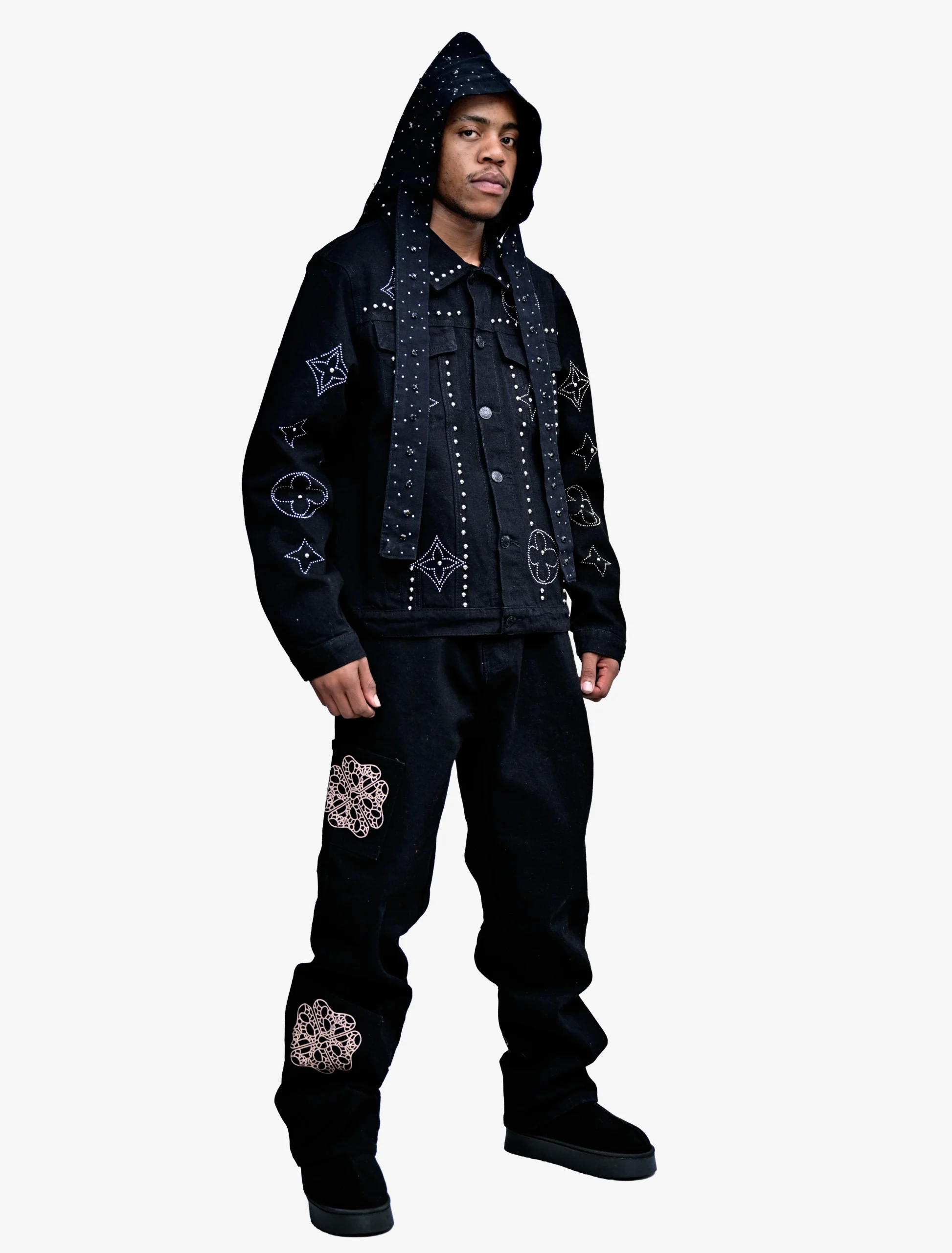 ALL BLACK SPIDER-X LUX DENIM 3 PIECE SET - Image 4