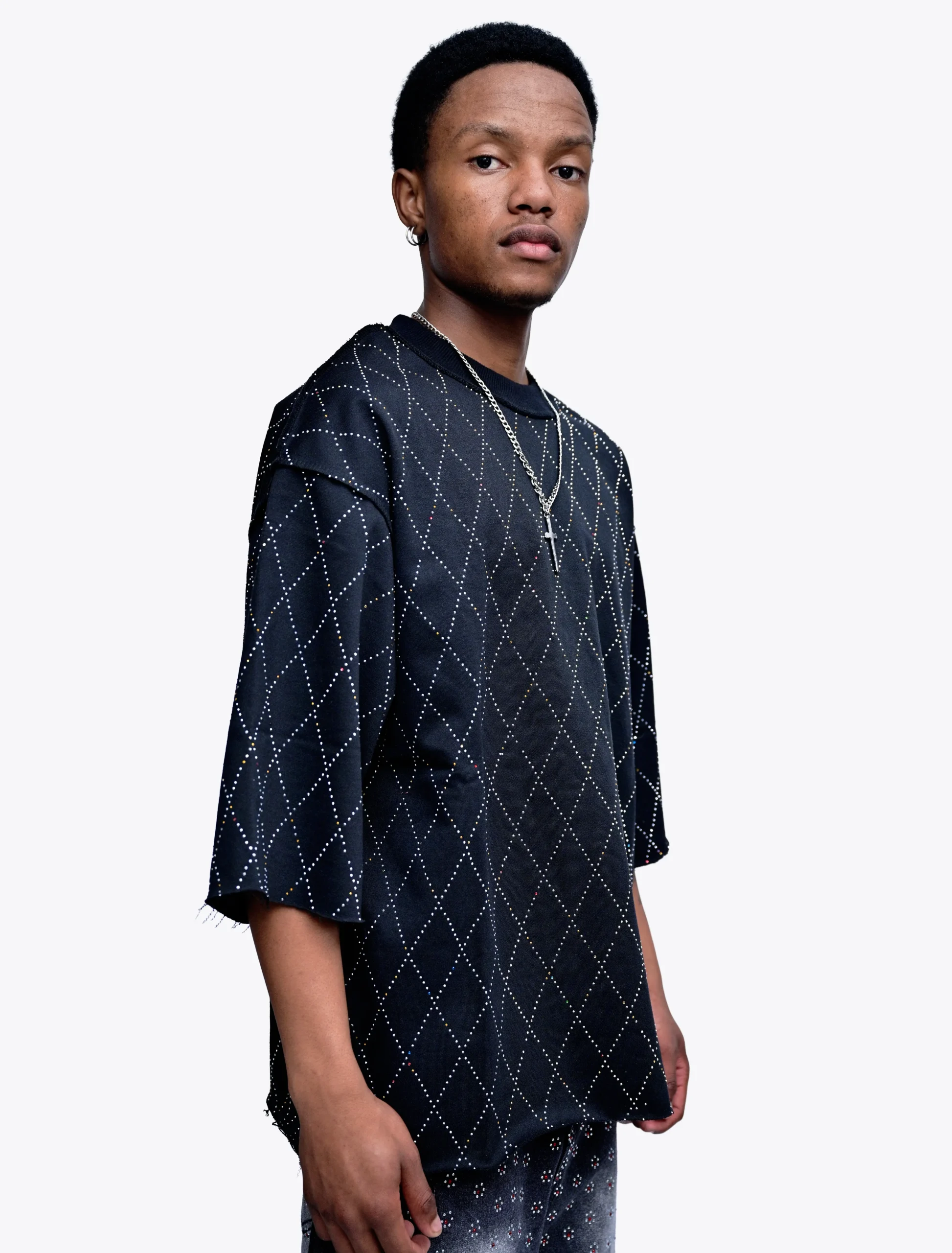 Back Rhinestones Eclipse Oversized Tee - Image 3