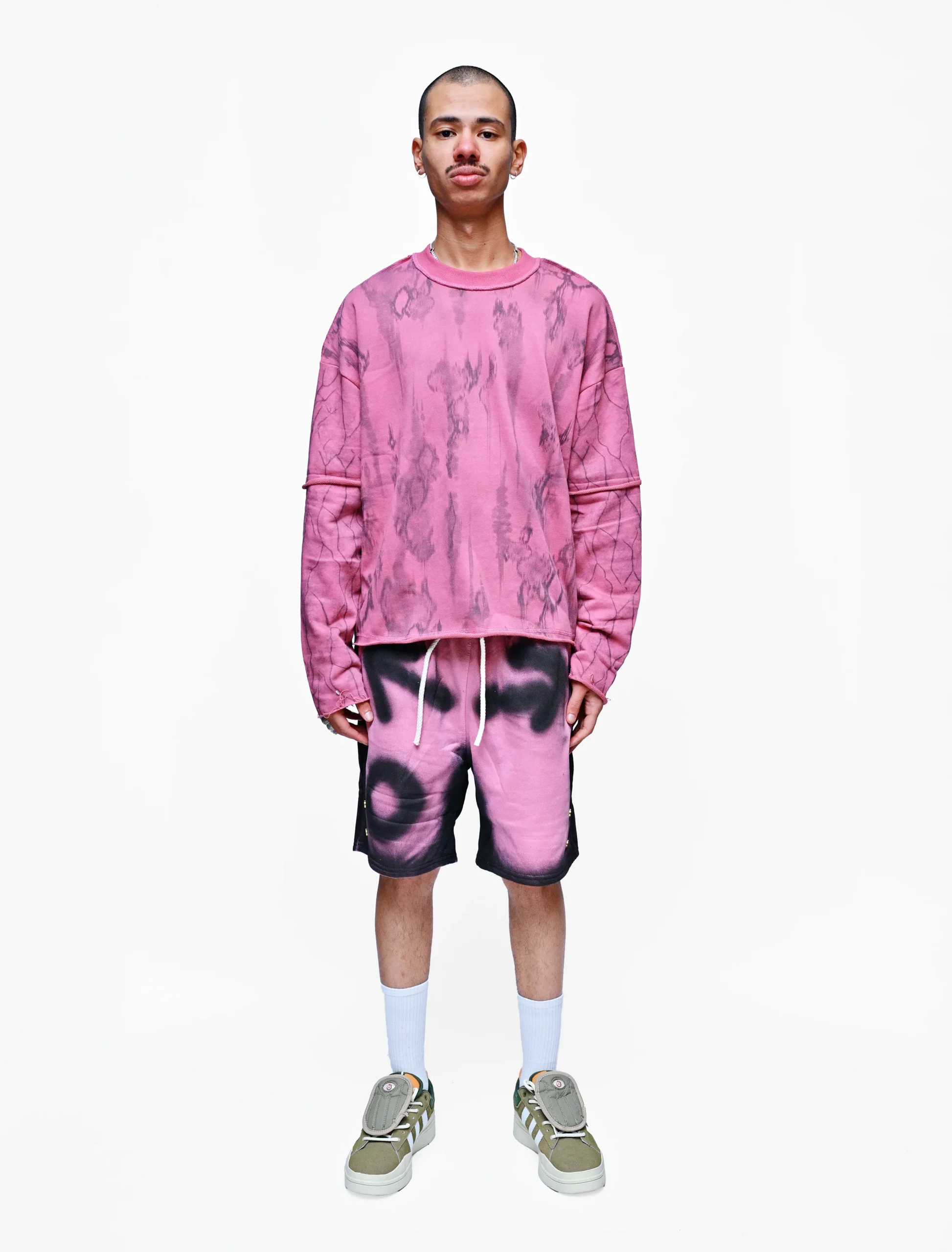 VIRAL TIDES – PINK & BLACK SPLASH SHORTS - Image 3