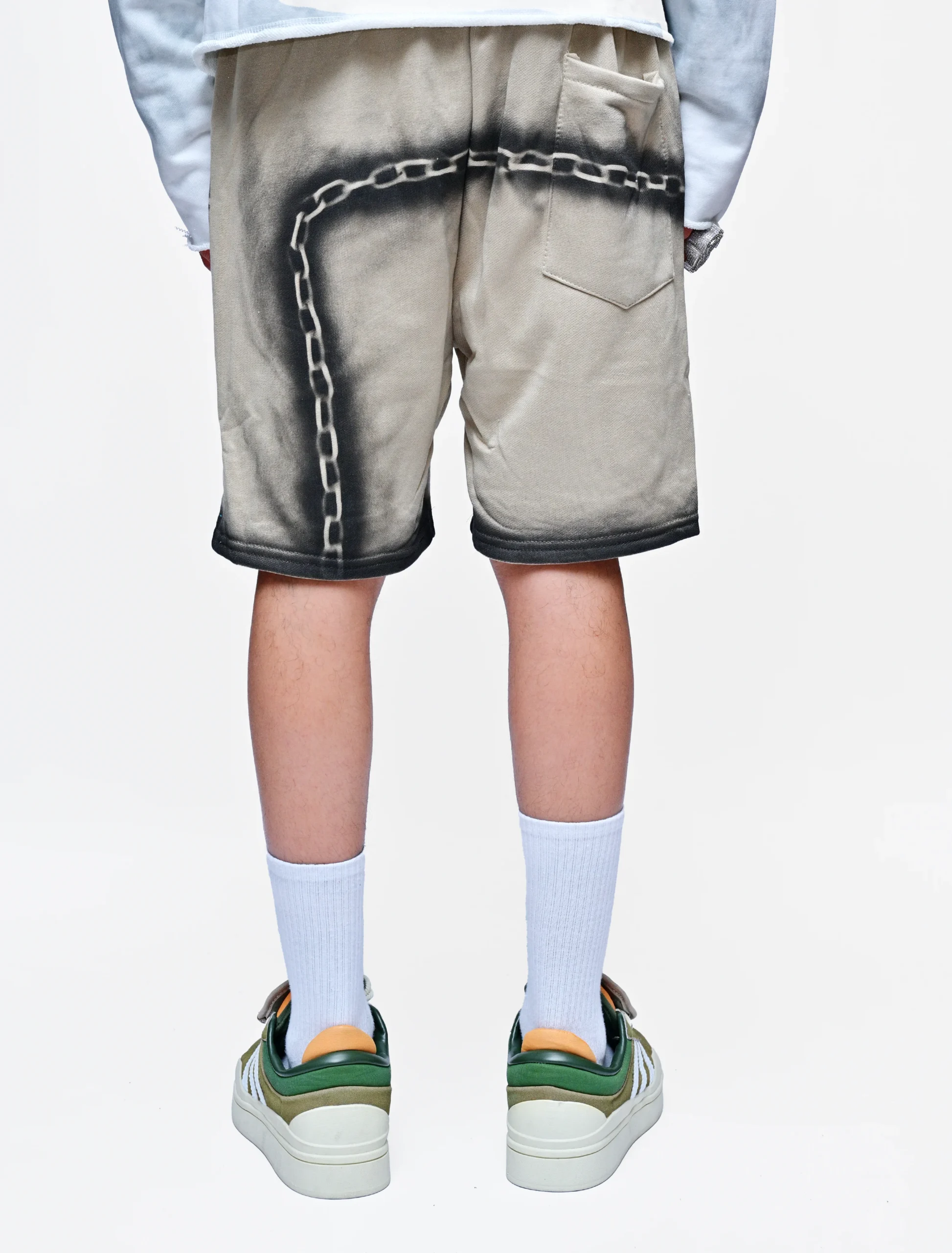 CHAINED LUX – CREAM NON-DENIM SHORTS - Image 3