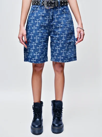 EVERLAY HEARTS – FADED DENIM LONG SHORTS