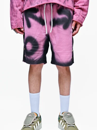 VIRAL TIDES – PINK & BLACK SPLASH SHORTS