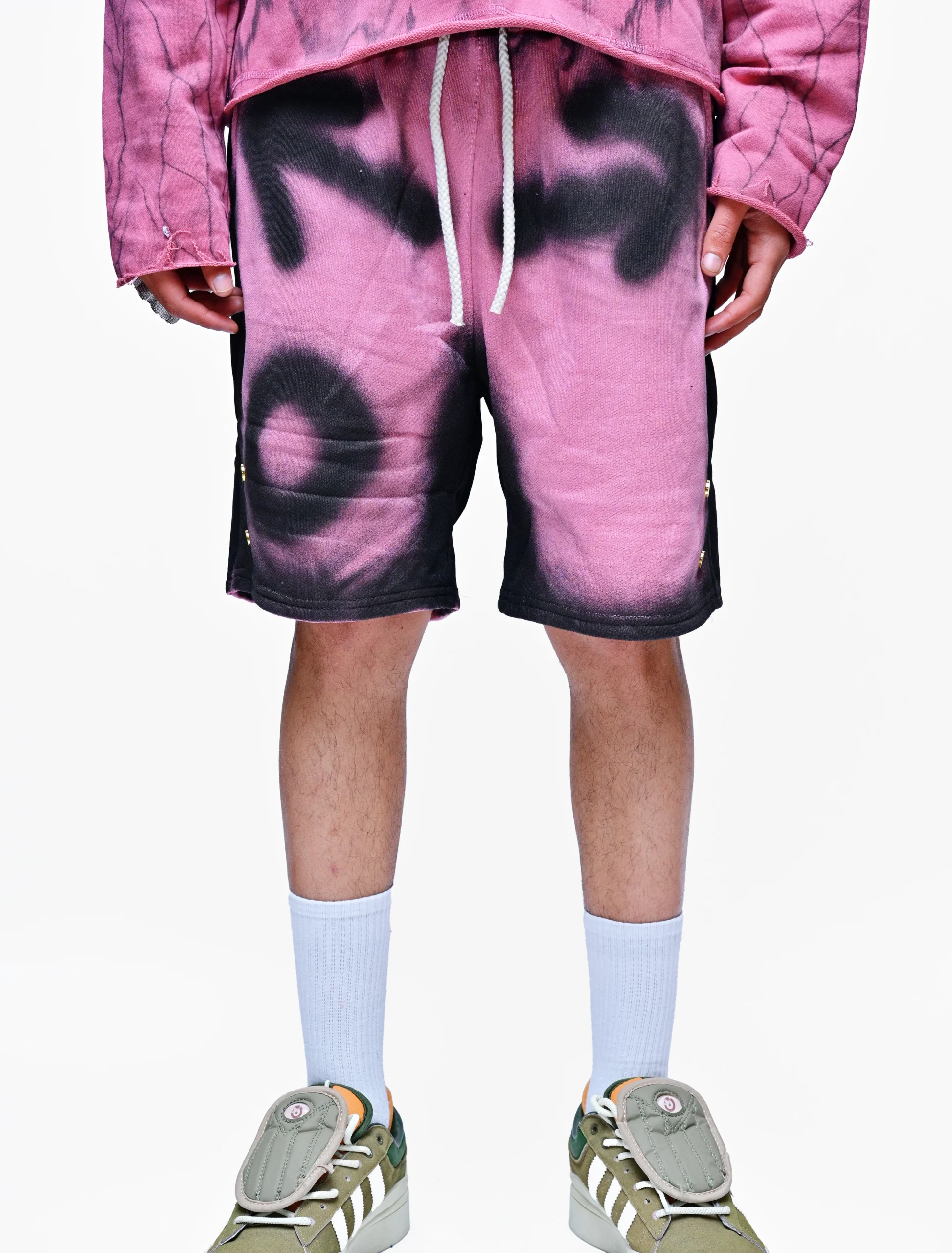 VIRAL TIDES – PINK & BLACK SPLASH SHORTS