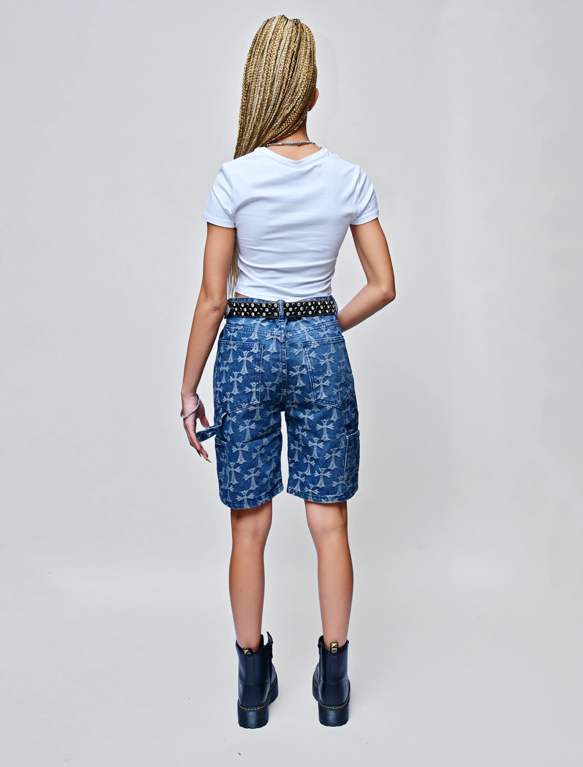 EVERLAY HEARTS – FADED DENIM LONG SHORTS - Image 2