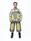 GREEN FADED DENIM 2 PIECE SET (FOR HER)