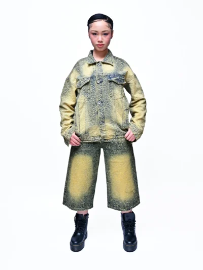 GREEN FADED DENIM 2 PIECE SET (FOR HER)