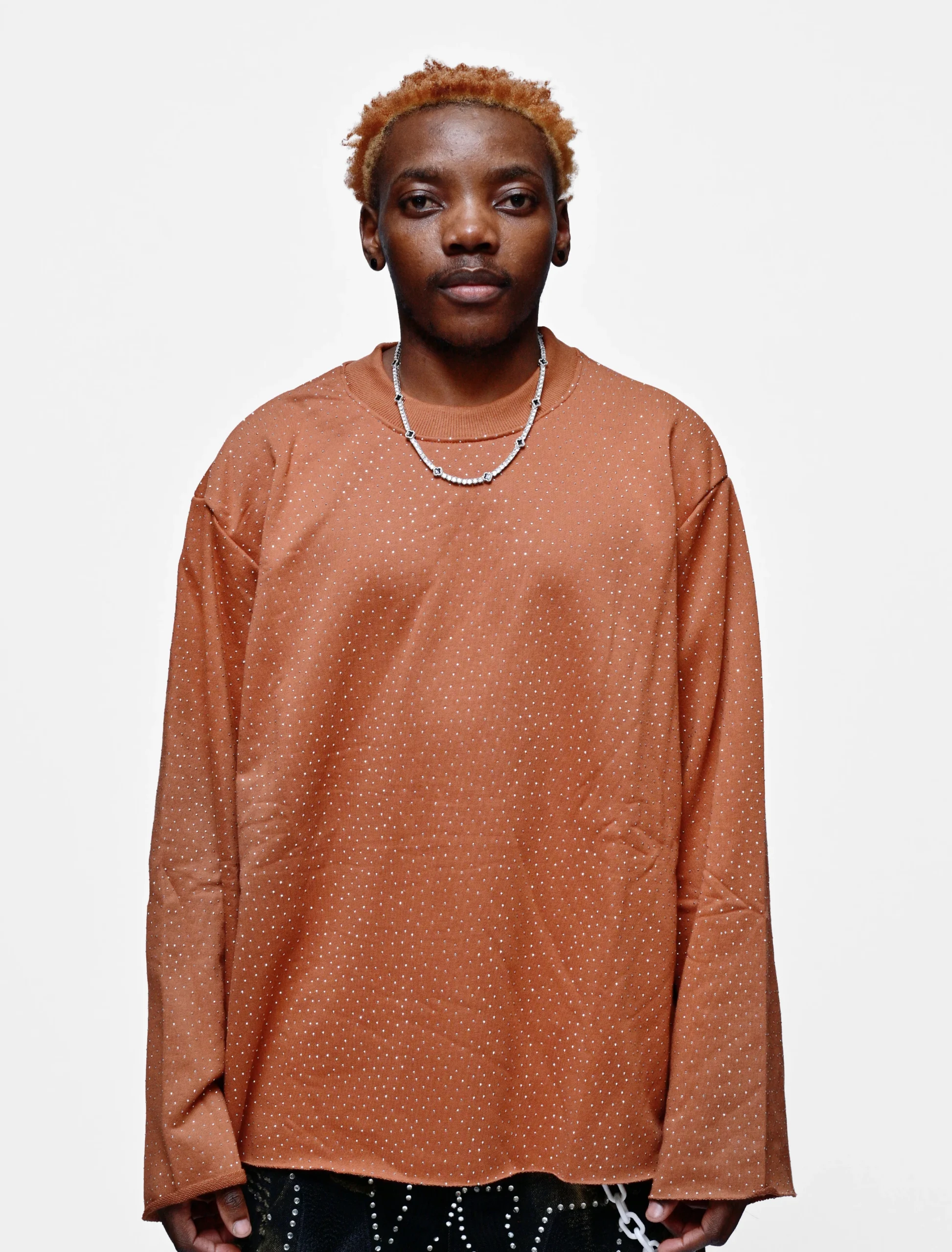 EMBER GLOW – BROWN RHINESTONE LONG SLEEVE