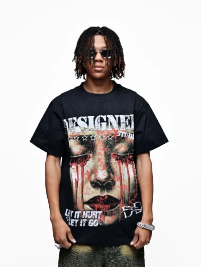 BURNING TEARS – FADED BLACK LUXURY TEE