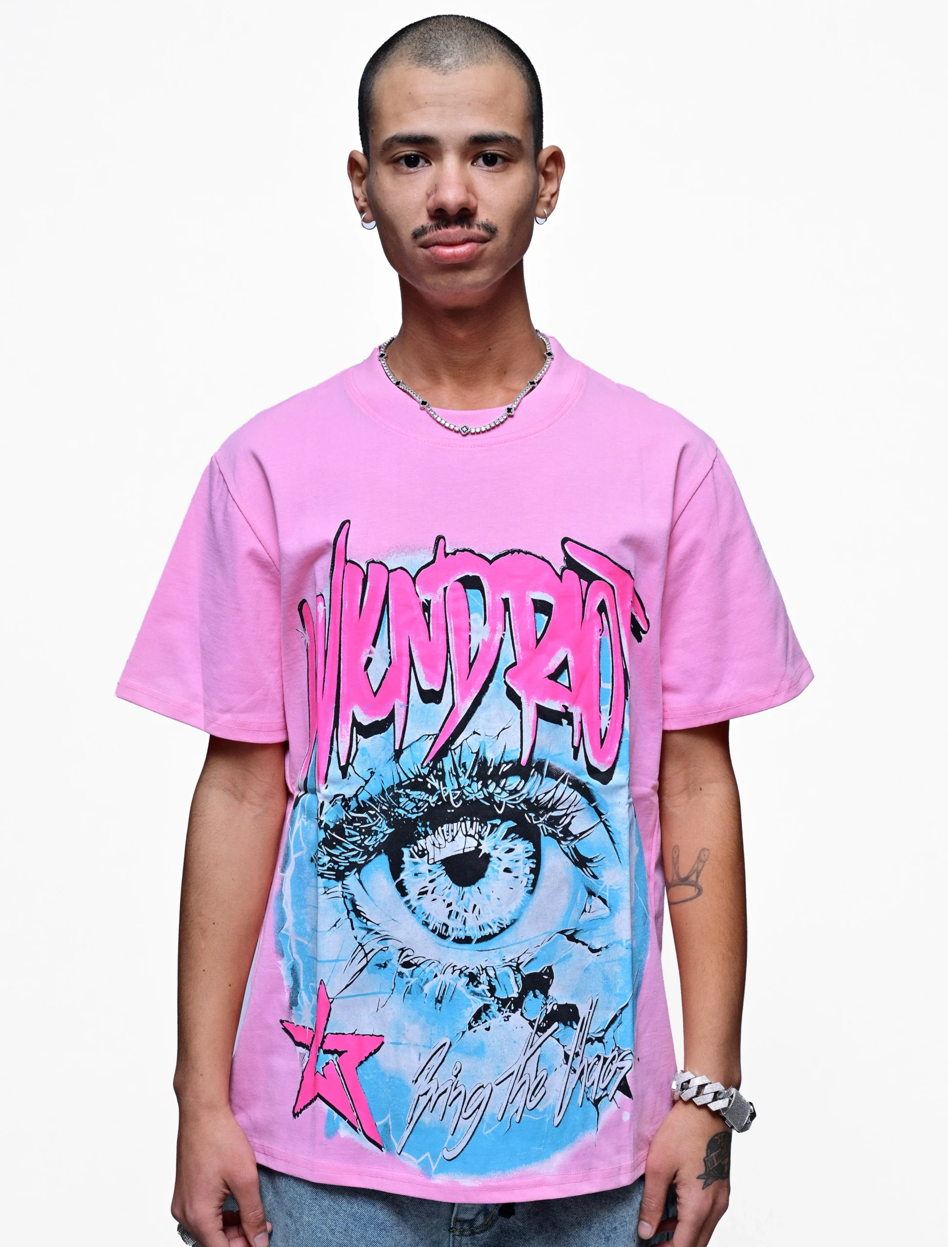 BRING THE CHAOS – ALIEN HOMEFARE FADED PINK TEE