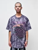 SWEET LUX – RHINESTONE STRAWBERRIES LUXURY TEE