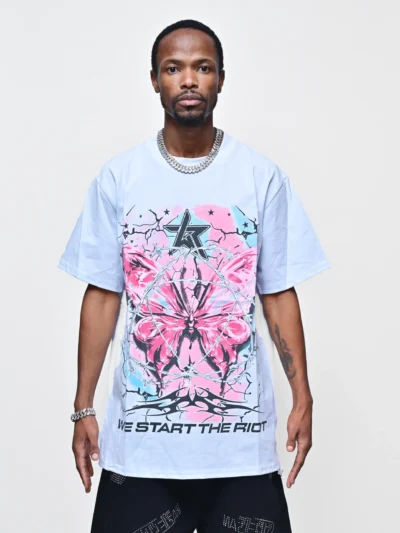 BLEACHED SIGNAL – BURNT WHITE GRAPHIC TEE