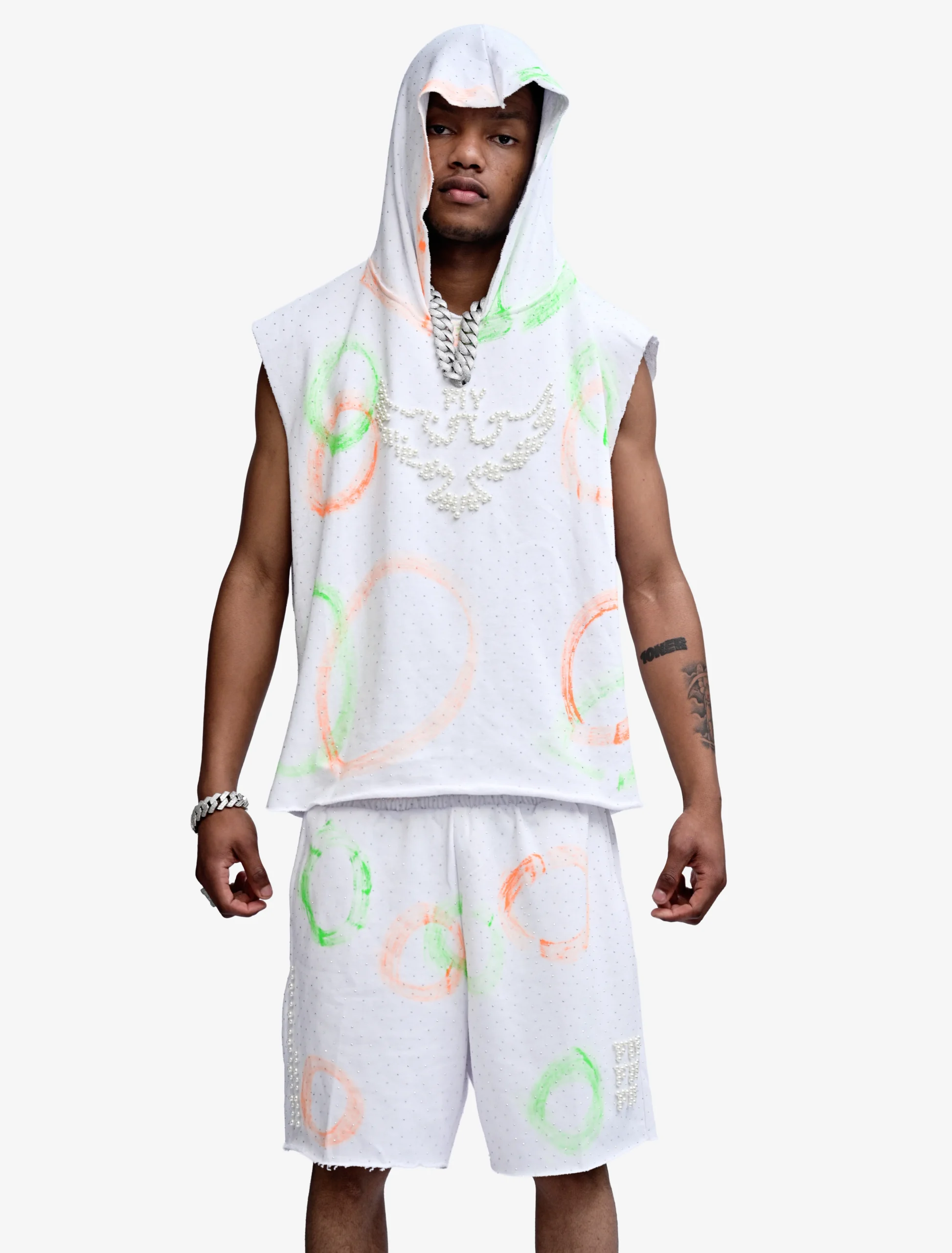 EVRY NYC Holly White Rhinestones 2 Piece Set