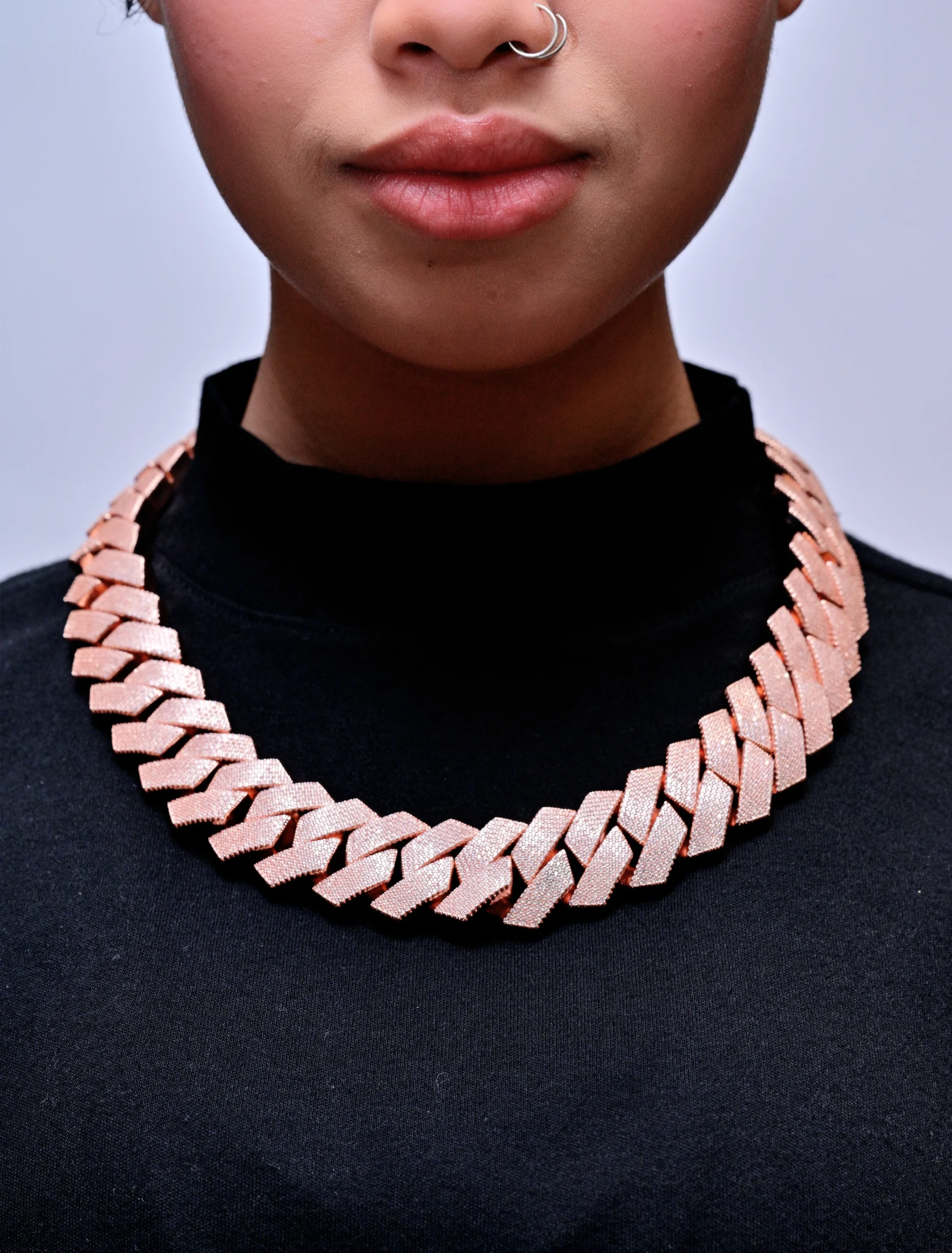 EVERLAY ROSE PRINCESS 27MM HEAVY CUBAN LINK CHAIN - Image 3