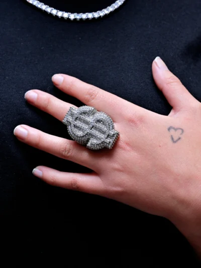 EVERLAY BIG MONEY ICED DOLLAR SIGN RING